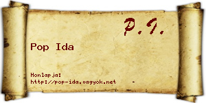 Pop Ida névjegykártya